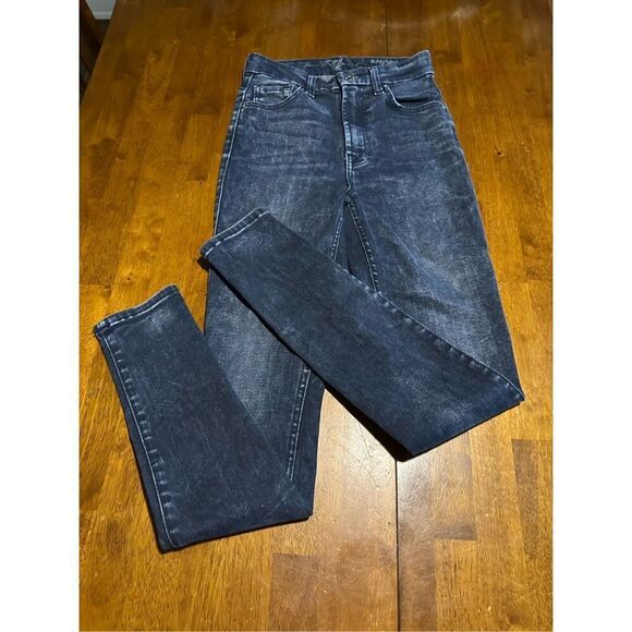 Seven7 Jeans Women's 24” Blue High Rise Slim Straight Stretch Denim Pants - Picture 1 of 9